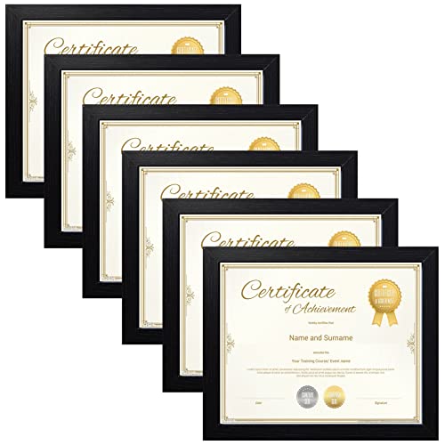 8.5X11 Certificate Document Picture Frame Set Of 6, Black Diploma Frames For Wall Or Tabletop #TOP21