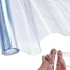 47.24 Inch Clear Vinyl Sheet Roll Protective Film PVC Waterproof Transparent Wrap Reusable Dustproof Table Cover Plastic Tarp Jelly Packaging for Sewing Making Clothing DIY Craft Supply