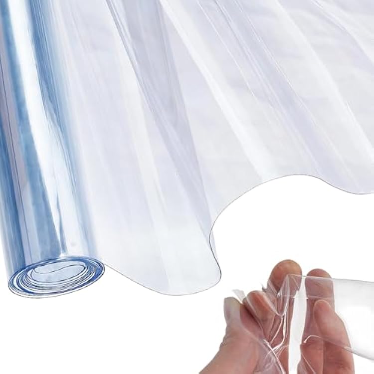 47.24 Inch Clear Vinyl Sheet Roll Protective Film PVC Waterproof Transparent Wrap Reusable Dustproof Table Cover Plastic Tarp Jelly Packaging for Sewing Making Clothing DIY Craft Supply