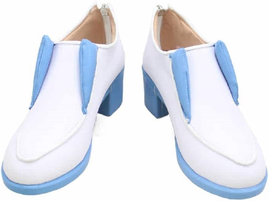 White Cosplay Loafers Role Play Shoes for Comic Con Anime Costume Accessory