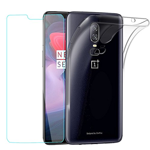 Leathlux Custodia OnePlus 6 Cover Trasparente +