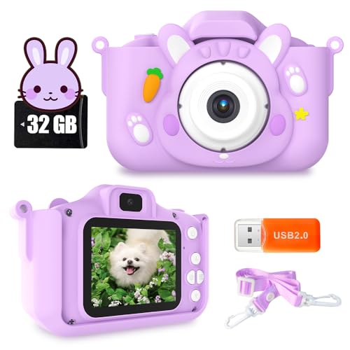 キッズカメラ トイカメラ 子供用 【5000万高画素＆音楽プレーヤー】 2.0インチIPS画面 子どもカメラ おもちゃ 写真 自撮り 1080P録画 8倍ズーム 32GB SDカード付き ゲーム機能 1000mAh長持ちバッテリー 女の子 男の子 小学生 プレゼント 日本語取扱説明書付 (対象年齢：3歳以上)