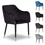 P&N Homewares Verona - Sillón de terciopelo, color negro