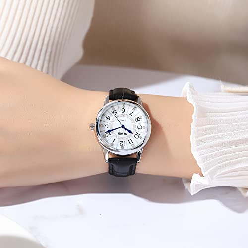 Skmei Lady Watches For Women Waterproof Leather Band Easy Reader Dress Diamond Analog Quartz Small Face Business Light Wrist Watch Girls Gifts #TOP2