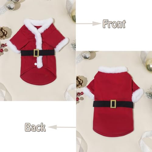 BAMY Roupão de banho para gatos de Natal Papai Noel, fantasia de cachorro de Natal, roupas quentes p