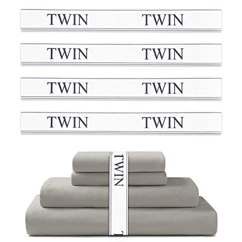 Bed Sheet Organizer Bands - Sheet Keepers for Organizing,Elastic Sheet Storage Organizer for Linen Closet - Sheet Linen Labels for Bedding Sets-Bed Bands Sheet Storage for Organization (Twin 4 Pack)