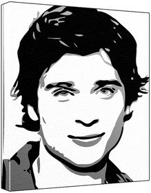 Tom Welling (100% Original Painting. Not A Print ) Acrylic Paint On Deep Framed Canvas (60 x 50 x 1.8 cm) 3-Colour Black/Grey/White-image-26