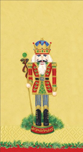 Entertaining with Caspari Nutcracker Suite Guest Towels, Gold, Set of 15