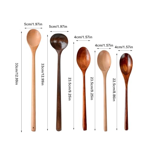 Cucharón de madera para cocina resistente al calor, ideal para mezclar salsas y servir sopas 6