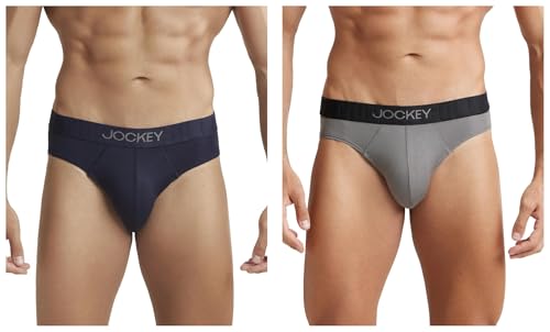 Image of Jockey IC31 Men's Supima Cotton Elastane Stretch Solid Brief with Ultrasoft Waistband (Pack of 2)
