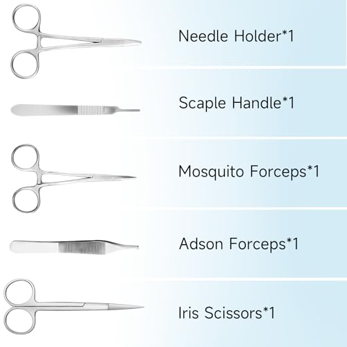 Image of Suture Practice Kit for Medical Students - Suturing Kit Suture Pad with Pre-Cut Wounds, Suturing Threads & Tools, Wound Closure Stitches Training Kit, Educational Use Only