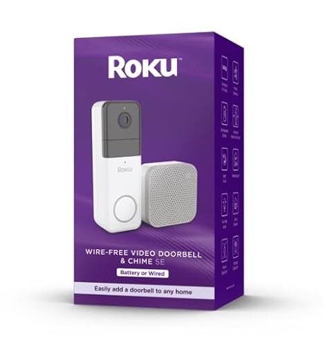 Roku Wire-free Video Doorbell & Chime SE, DB1000R (Renewed)