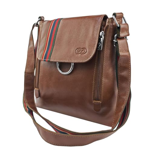 Bolsa Transversal VIOLETA em Couro (Pinhão)