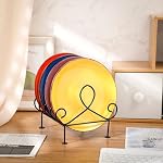 Tandefio 2 Pcs Plate Rack 4 Place Plate Holder Multiple Plates Display Stands 4 Tier Metal Dinnerware Display Stand China Platters Vertical Racks Setting for Cabinet Kitchenware Storage Organizer - Image 4