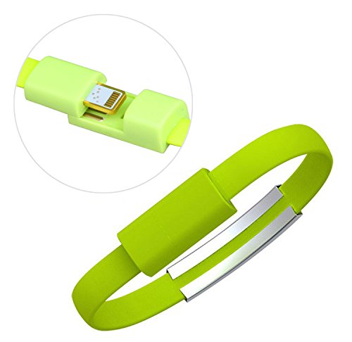 RELPER 20CM Bracelet Style Cord TPE Flat 8 Pin USB Data Charger Lightning Cable for iPhone 6 iPhone 5 iPhone5S iPhone5c iPad Nano (green)