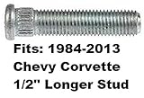 Muzzys 1/2' Longer Than Stock Wheel Stud Lug Bolt FITS 1984-2013 Corvette C4 C5 C6 for Wheel Spacers...