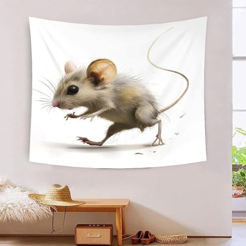 Souris 3D effet tapisserie art mural tissu salon chambre 180x230cm