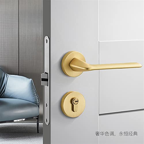 Cerradura de puerta dividida de color cobre mate para interior de casa 4