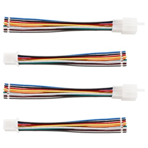 Image of YIXISI 2 Pairs 2.8mm 9 Pin Automotive Electrical Wire Connectors, Male and Female Housing Connector with 140mm 20 AWG Cable, for Motorcycle, Bike, Car, Boats, Nylon