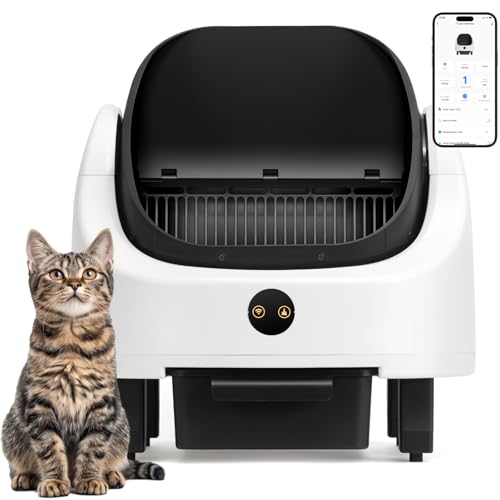 Self Cleaning Litter Box,Open Top Design Automatic Cat Litter Box...