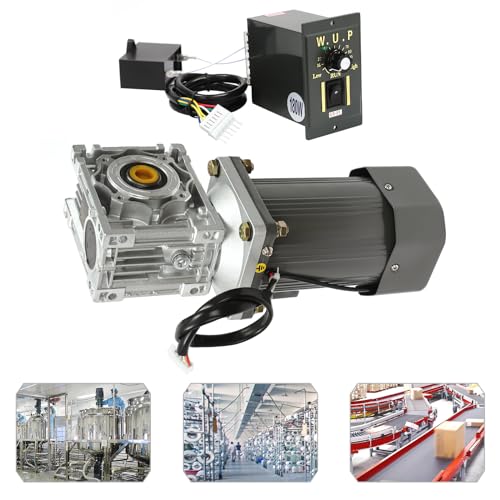 Electric Gear Motor 180W AC 60HZ 90-1650r/min/50HZ 90-1350r/min 50K Worm Gear Reducer Gearbox 35NM Torque with Speed Controller Powerful Electric Motor