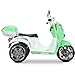 Kidzone Ride On Motorcycle Toy 3-Wheel Battery Powered Motorbike for Kids Aged 3+ Years with Music, Headlight, Horn, Storage Trunk, Key Switch for Boys & Girls - Light Green