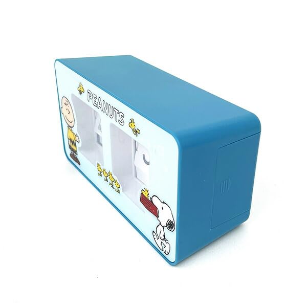 [パーフェクト・ワールド・トーキョー] スヌーピー SNOOPY パタパタクロック 時計 インテリア ブルー フリー
