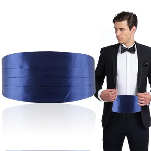 DOKRIN Fusciacche da uomo,Cintura da uomo blu adatta per abiti eleganti e abiti formali da banchetto