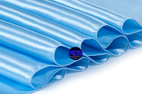 Mds Pack Of 10 Wedding 12 X 108 Inches Satin Table Runner For Wedding, Decorations For Birthday Parties, Banquets, Graduations, Engagements, Runners Fit Rectangle, Round Table- Baby Blue #TOP2