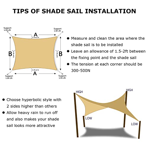 Image of KANAGAWA 12'X16' Sun Shade Sail Sand Curved Rectangle Customizable