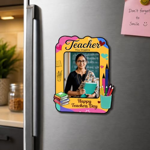Image of Personalised Teacher's Day Fridge Magnet with Custom Photo