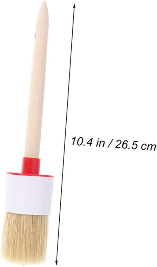 4Pcs Round Bristle Brush with Wooden Handle for BBQ and Oil Painting Versatile Brushes for and Watercolor Present for