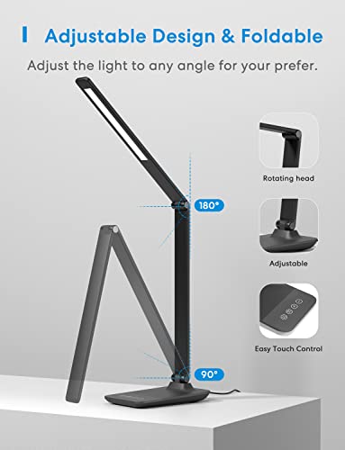 Meross Smart Led Desk Lamp, Metal Wifi Lamps Support Apple Homekit, Alexa And Google Home, Dimmable 2800K-6000K, Timer Schedule, Remote Control, 54 Eye-Caring Leds Foldable Light For Home Office, 10W #TOP2