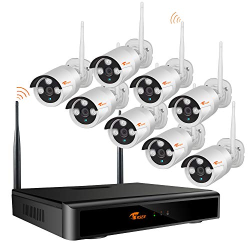 CORSEE Kit camaras vigilancia Inalámbricas,8 Canal 960P NVR+8 Pieza 960P...