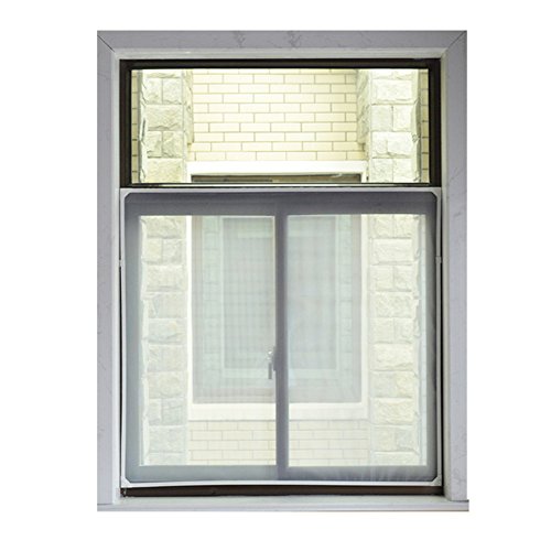 Cortina neta magnética para ventana transpirable y movible de 120x180cm en blanco 3