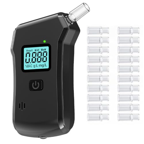 DASIAUTOEM Alkoholtester, Polizeigenau mit Digitalem Farbigem LCD-Anzeige,...