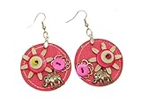Boucles d'oreille Lolilota Similicuir Elephant Fushia