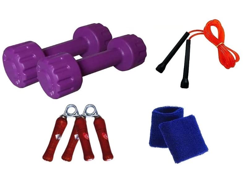 Body Maxx 3 Kg PVC Dumbells Set Skipping Rope, Hand Gripper, Wrist Bands (B078MFVF6H) Amazon Price History, Amazon Price Tracker