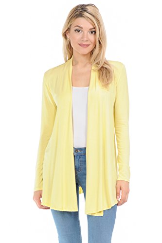 Pastel By Vivienne Women's Long Sleeve Jersey Cardigan Large Yellow #TOP19