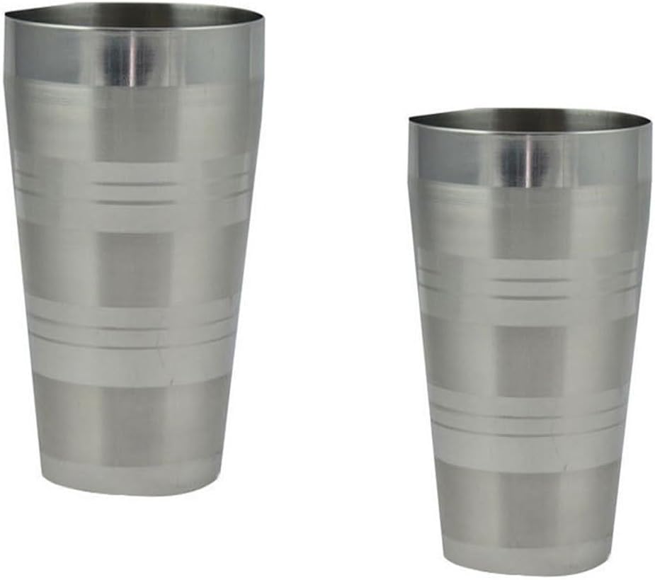 Sahishnu Online & Marketing Stainless Steel Tumblers Set of 2, Indian Stainless Steel Tumblers, Lassi Glasses, Multi-Purpose Steel Glass