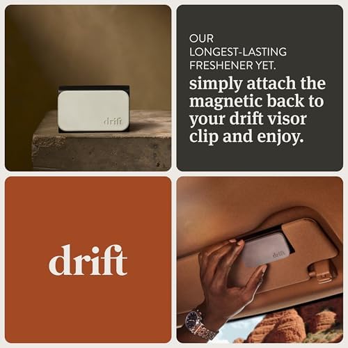 Drift Car Air Freshener - Stone Air Freshener Car Odor Eliminator - Long Lasting Scent - Auto Accessories - Metal Clip - Essential Oils - Clean Ingredients - Open Air Scent Starter Kit — view 4