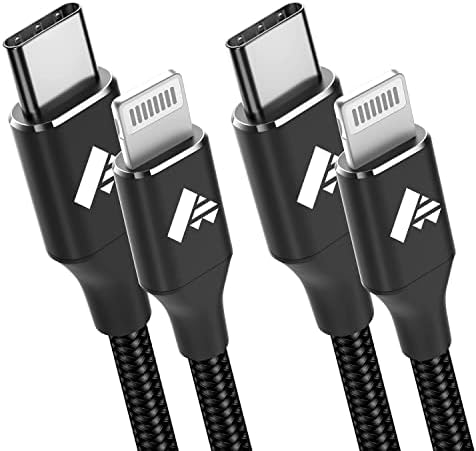 Aioneus USB C to Lightning Cable 1M 2Pack, iPhone Fast Charger Cable MFi Certified USB-C iPhone Cable Braided Power Lightning to Type C Charging Lead for iPhone 14 13 12 11 Pro Max XR XS 8 SE, iPad
