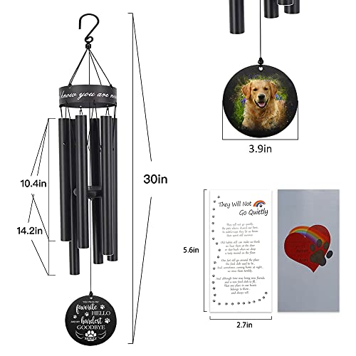 ASTARIN Pet Personalized Name Photo 30" Wind Chimes, Pet Memorial Gifts for Loss of Dog, Custom Picture Dog Remenbrance Gift in Memory, Sympathy Family Love Pet Dog Cat Gift for Son Daughter Friends - Thumbnail 2