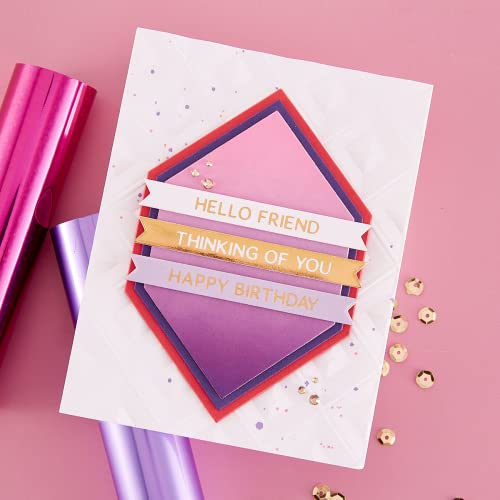 Spellbinders Hexi-Gem Sentiments Glimmer Hot Foil Plate, Metal #TOP2