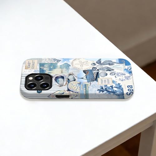 Compatible with for iPhone 15 Pro Max,Vintage Seashell Ocean Blue Collage Phone Case for Girl Women Boy Men,Scratch Resistant Shockproof Cover Case for iPhone 15 Pro Max by Generic - Used condition - Image 6