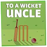 Carte d'anniversaire de cricket pour homme, To A Wicket Oncle, carte pour fan de...