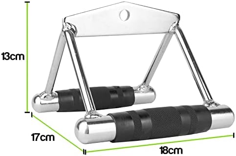 KOMODO Double Seated V Row Close Grip Handle Multi Gym Cable Attachment Bar Twin Lat