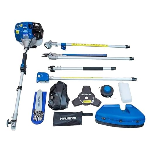 Hyundai HY-HYMT43 KIT Desbrozadora Multifunción 4 EN 1, Potencia Máxima 1.5 Kw, Cilindrada 42.7 cc, Azul