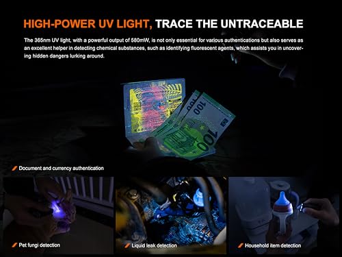 Miniatura 8 de Fenix E06r - Mini Dispositivo Recargable 4 En 1 Turquesa 700 Lúmenes 110 M 60 Horas Máximo Luz Led Dual Blanca De 4 Niveles Con Anillo Rojo, Azul, Rgb Puntero Uv Y Rojo Ip66