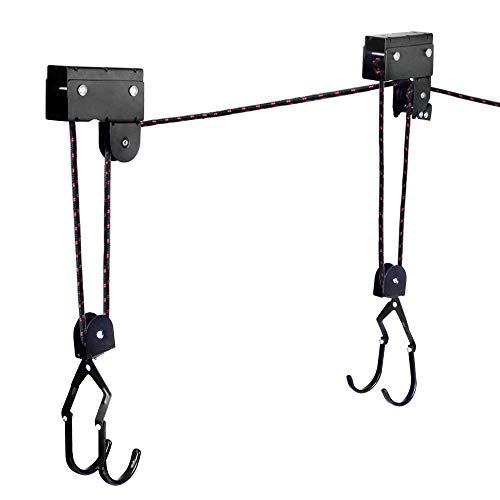 Asmsw Kayak Ceiling Storage Bike Ceiling Mount Kayak Hoist Lift Storage Garage Pulley System For Canoe Paddleboard Bike Ladder 100 Lbs Capacity With Straps #TOP1